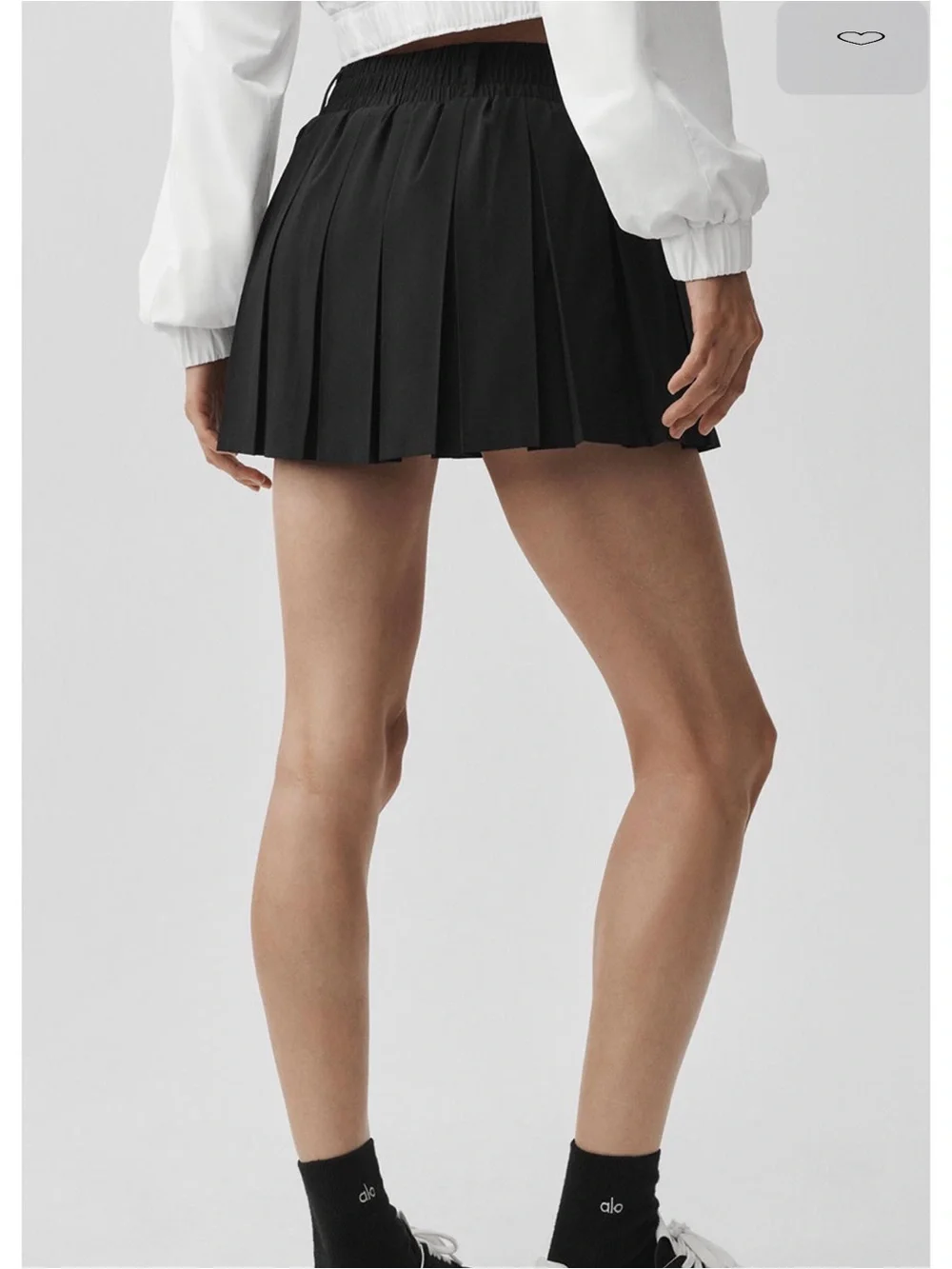 ALO Yoga Black Pleated Mini Skirt